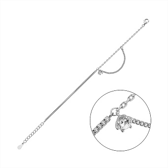 Серебряный браслет с дорожкой из фианитов (арт. 7509/4916)