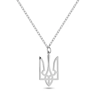 Кольє з білого золота Герб України-Тризуб (арт. 352251б)