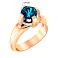 Золотое кольцо с топазом Blue Ocean (арт. 140744Пл) – изображение 3