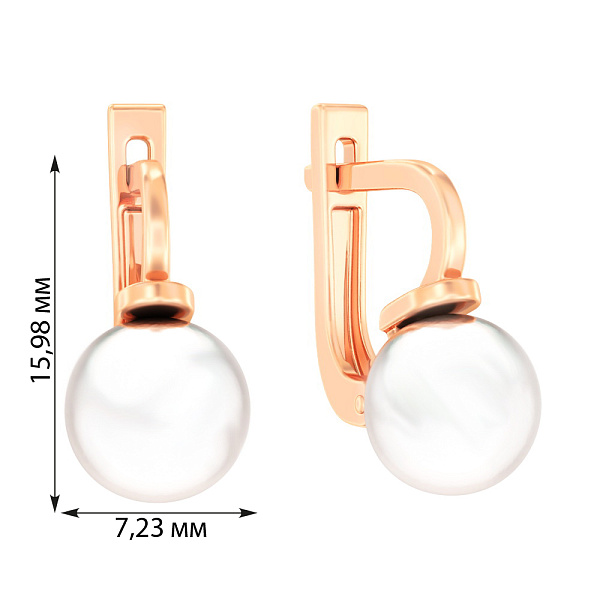 Золотые серьги с жемчугом (арт. 110628) – изображение 4