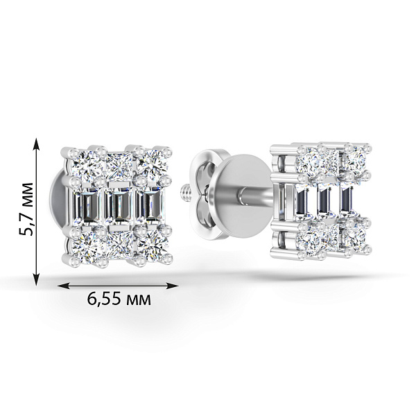Сережки з білого золота з діамантами (арт. Т011514040б) – зображення 5