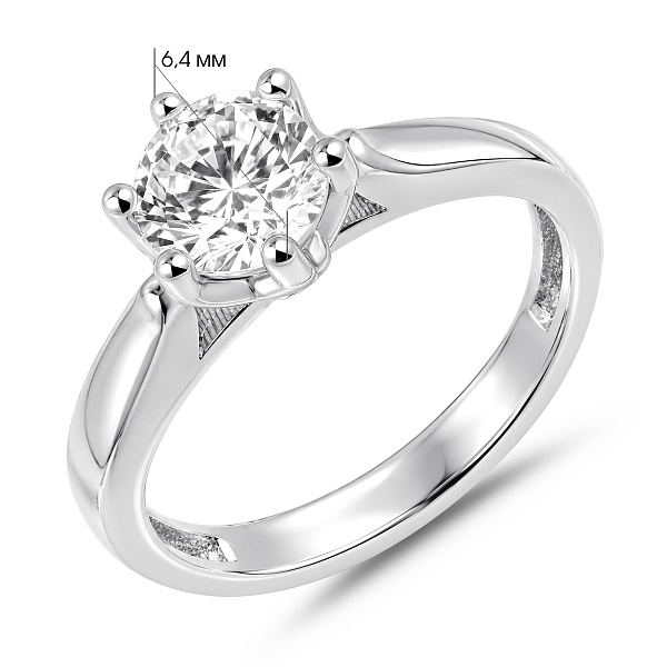 Серебряное помолвочное кольцо с фианитом (арт. 7501/8846) – изображение 2