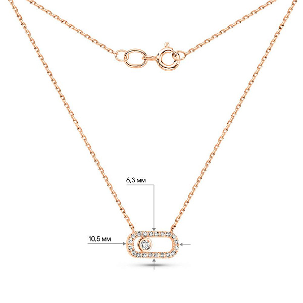 Золоте кольє з діамантами (арт. Ц011476010) – зображення 3