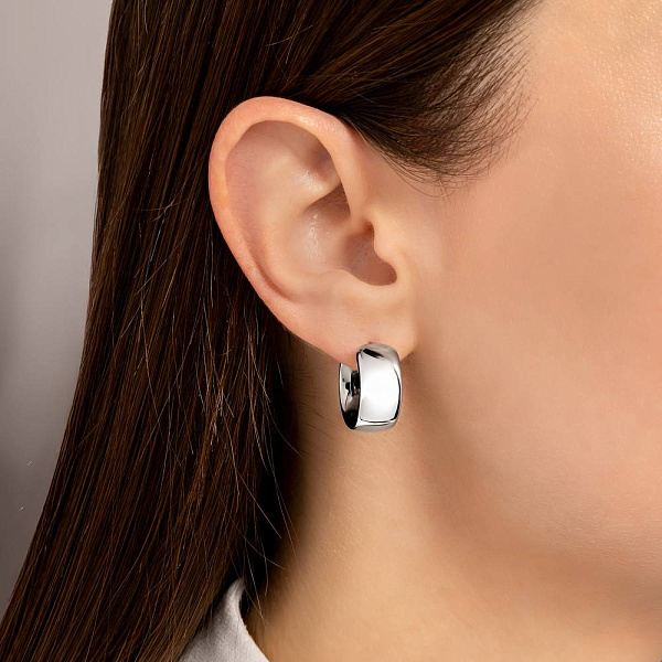 Золоті сережки-кільця Francelli в білому кольорі металу (арт. е105949/20б) – зображення 3