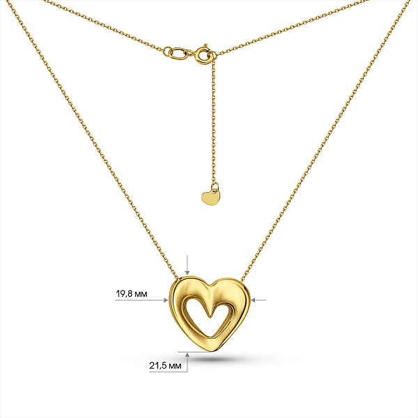 Золотое колье Сердце Francelli (арт. 361426ж) – изображение 8