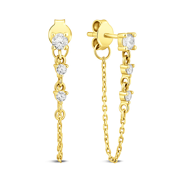 Пусеты золотые с фианитами (арт. 110017ж) – изображение 1