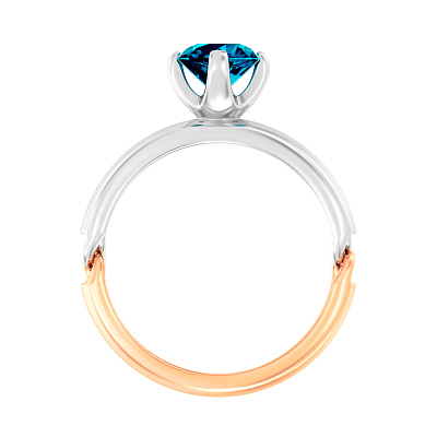 Золотое кольцо с топазом Blue Ocean (арт. 140558Пл)