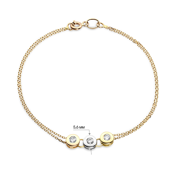 Золотой женский браслет с фианитами (арт. 323318ж) – изображение 2