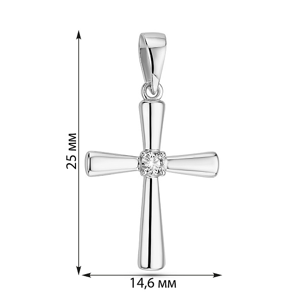Золотой крестик с бриллиантом (арт. 3111034202) – изображение 3