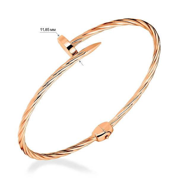 Браслет золотий "Цвях" без каменів (арт. 325276) – зображення 3