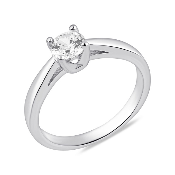 Кольцо серебряное с одним фианитом (арт. 7501/8029) – изображение 1