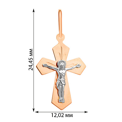 Золотой нательный крестик с распятием  (арт. 511020н)