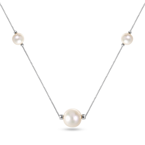 Серебряное колье с жемчужинами (арт. 7507/2679жб) – изображение 2