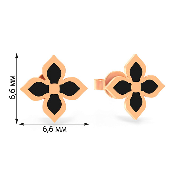 Золоті сережки пусети з емаллю (арт. 1101194еч) – зображення 3