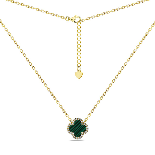 Серебряное колье с малахитом (арт. 7507/977/10жмлх) – изображение 2