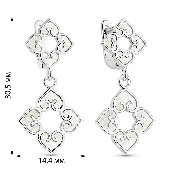 Серебряные серьги с перламутром (арт. 7502/10089п) – изображение 2