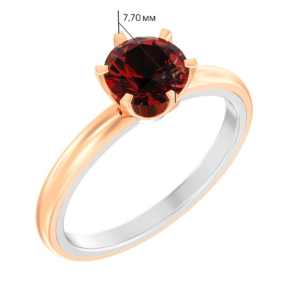 Золотое кольцо с гранатом (арт. 140812Пкбк) – изображение 2