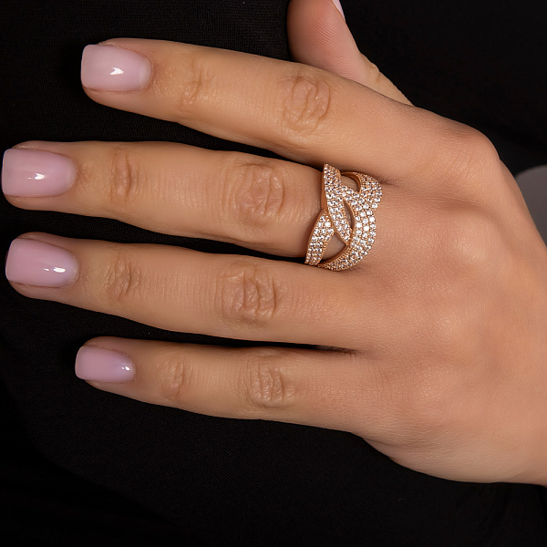 Золота каблучка Ланки з фіанітами (арт. 156510) – зображення 4