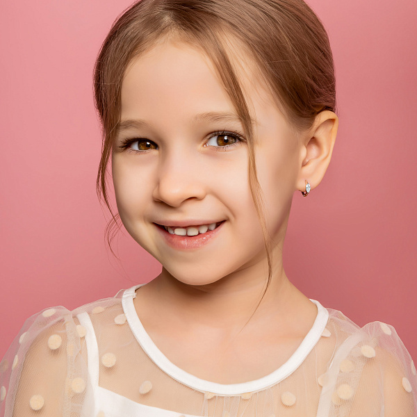 Золотые серьги кольца с фианитами (арт. 1101112) – изображение 3