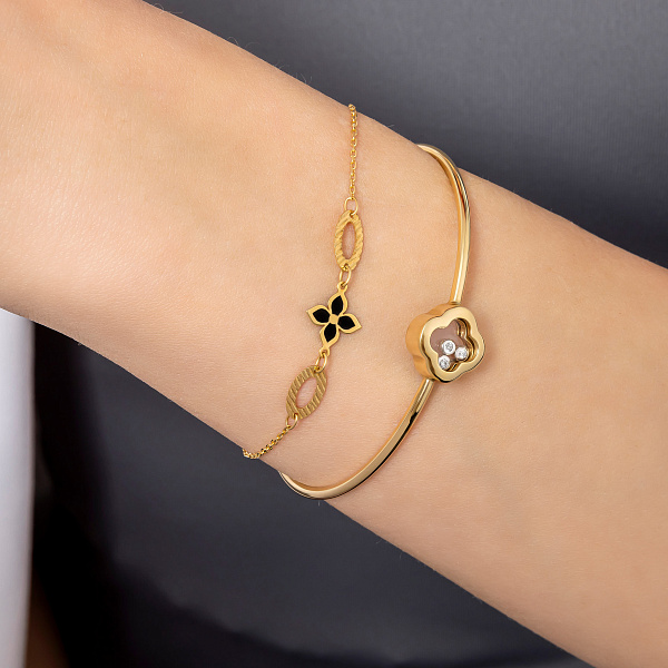 Браслет з жовтого золота з фіанітами (арт. 323728ж) – зображення 3