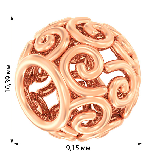 Золотой шарм бусина (арт. 440389) – изображение 3