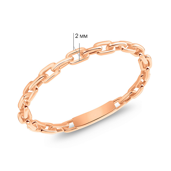 Тонкое золотое кольцо "Звенья" без камней  (арт. 155551) – изображение 4