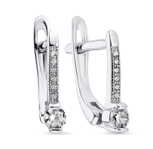 Серебряные серьги с фианитами (арт. 7502/3674) – изображение 1