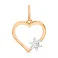 Золотая подвеска Сердце с фианитом (арт. 420960) – изображение 1