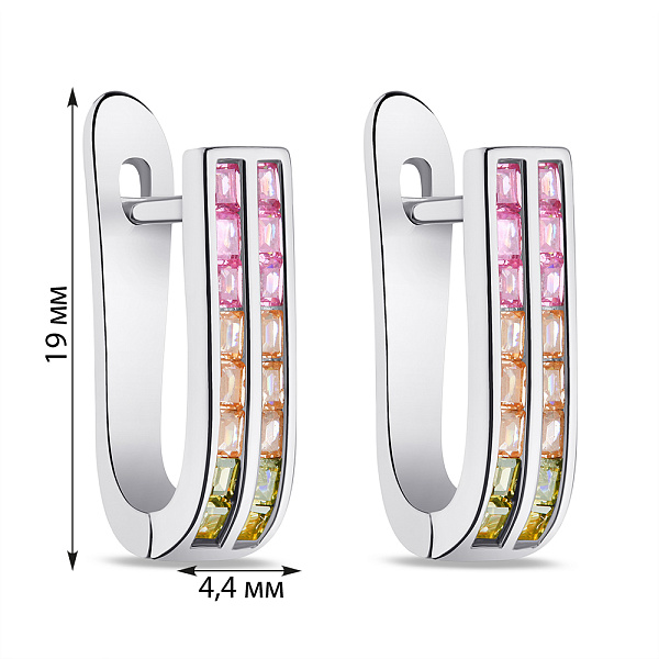 Серьги из серебра с цветными альпинитами  (арт. 7502/4824а) – изображение 2