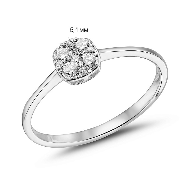 Кольцо из белого золота с бриллиантами (арт. К341478020б) – изображение 4