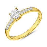 Фото Кольцо из желтого золота и фианитами (арт. 141264ж)