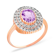 Золотое кольцо с аметистом (арт. 140461Па)