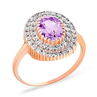 Золота каблучка з аметистом (арт. 140461Па)