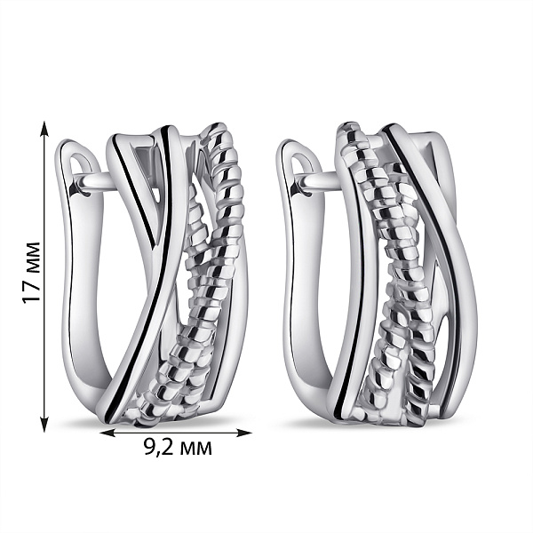 Срібні сережки без каменів (арт. 7502/9836) – зображення 2
