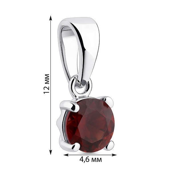 Срібний кулон з гранатом (арт. 7503/2194187Г) – зображення 2