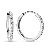 Сережки-кільця з білого золота (арт. 122106/20б)