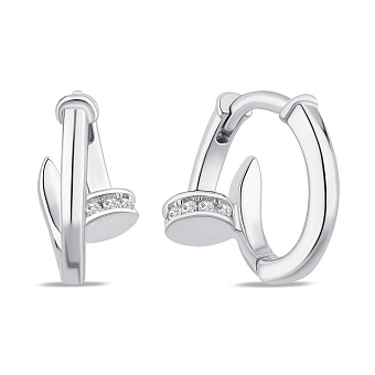 Фото Срібні сережки-конго Цвях (арт. 7502/СК2Ф/1057)