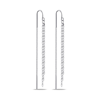 Длинные серебряные серьги с подвеской (арт. 7502/9678)