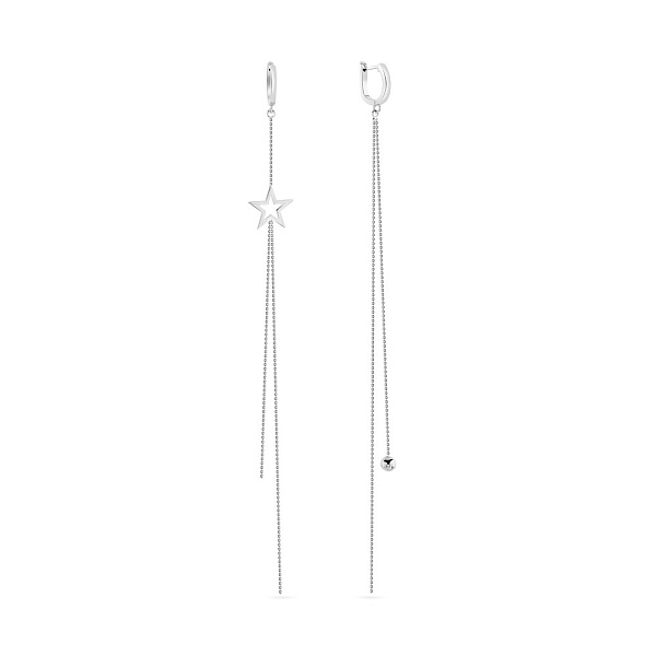 Длинные асимметричные серебряные серьги (арт. 7502/4564) – изображение 1