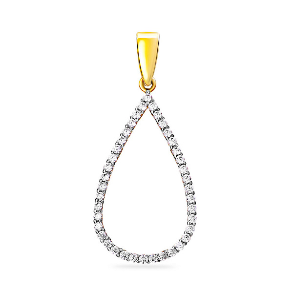 Подвеска из желтого золота с фианитами (арт. 440446ж) – изображение 1