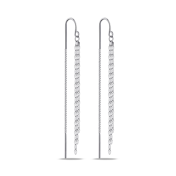 Длинные серебряные серьги с подвеской (арт. 7502/9678) – изображение 1