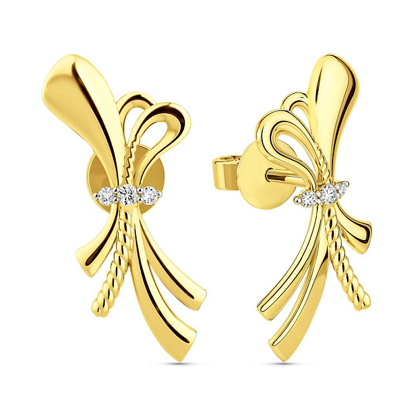 Золоті сережки-пусети з діамантами (арт. Т011831005ж) – зображення 1