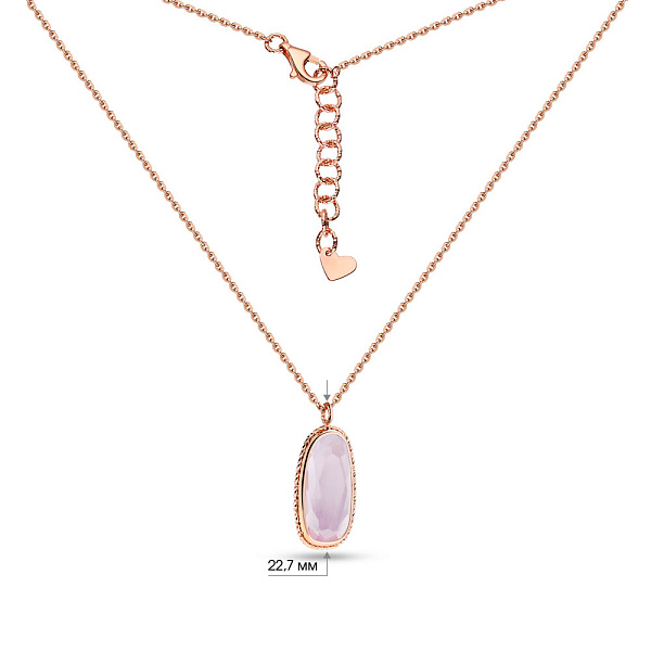 Золоте кольє з рожевим кварцем (арт. 352382Пкрм) – зображення 4