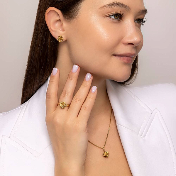 Золотые серьги пусеты Francelli (арт. 105501ж) – изображение 3