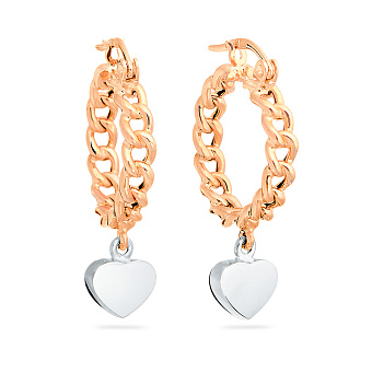 Золотые серьги с подвесками «Сердечки» (арт. 101454/20кб)