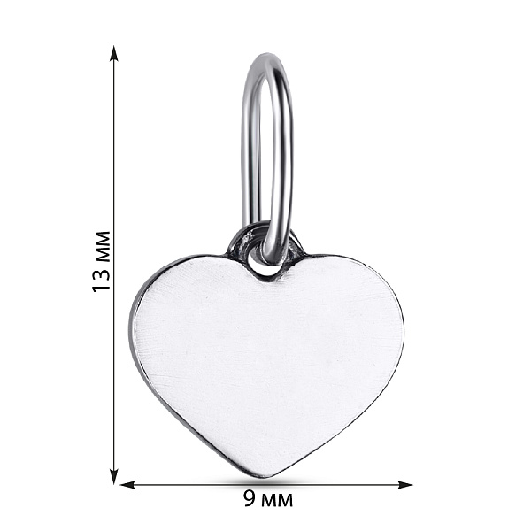 Срібна підвіска «Сердечко» (арт. 7903/3060-ч) – зображення 2
