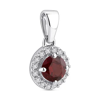Срібний підвіс з гранатом і фіанітами (арт. 7503/1911167Г)