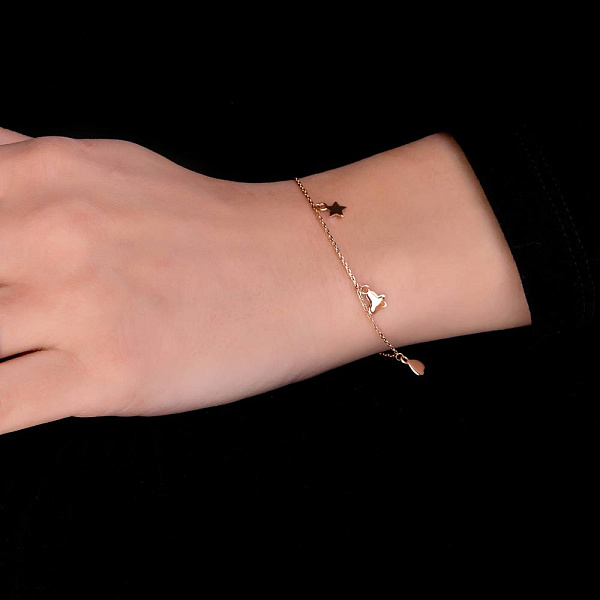 Золотой браслет с подвесками (арт. 326379) – изображение 2