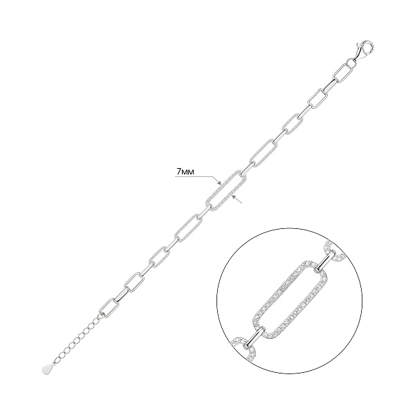 Серебряный браслет с фианитами (арт. 7509/5528) – изображение 2