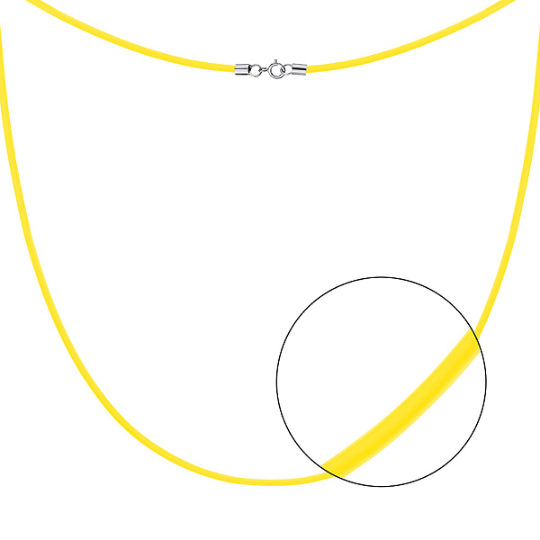 Ювелірний шнурок з каучуку і срібла (арт. 7607/1774ж) – зображення 1